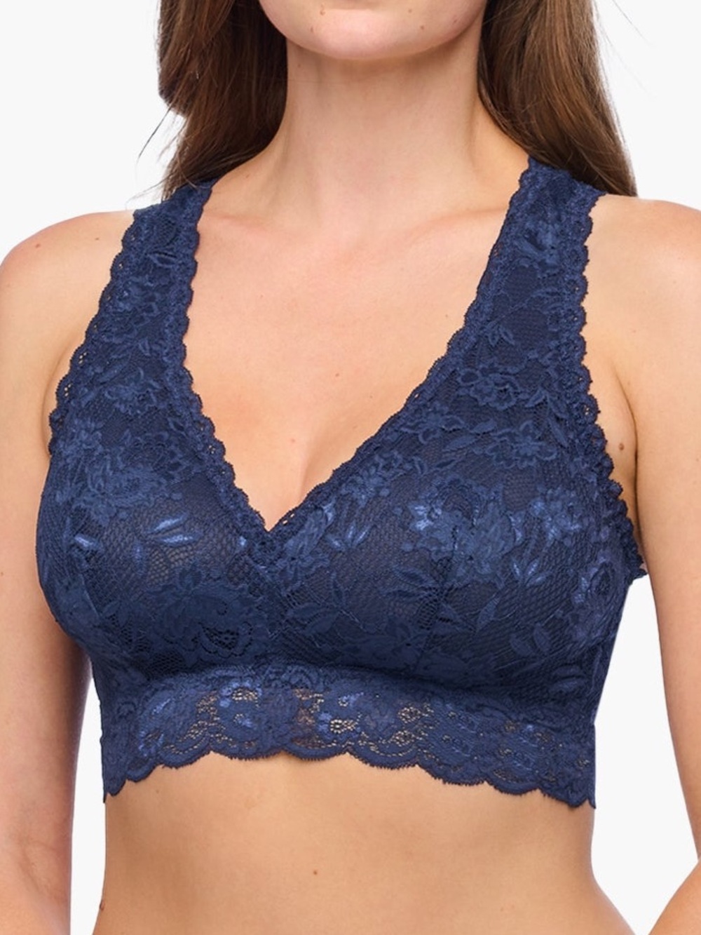 🆕 Cosabella Never Say Never Curvy Racie Racerback Bralette in Navy Blue - XL